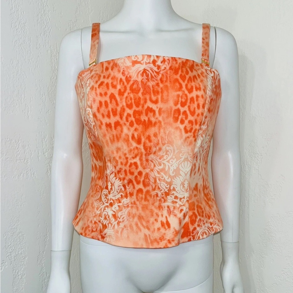 St. John Cheetah Bustier Top